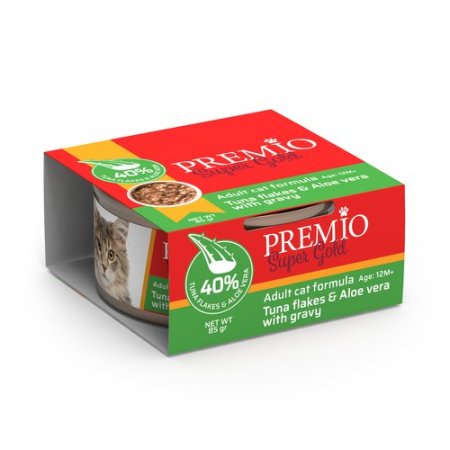 פרמיו מעדן לחתול בוגר -נתחוני טונה ואלוורה ברוטב 85 גרם