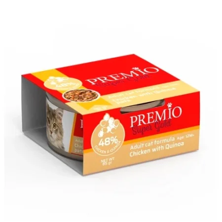 שימורי פרמיו סופר גולד עוף וקינואה ברוטב 85 גרם